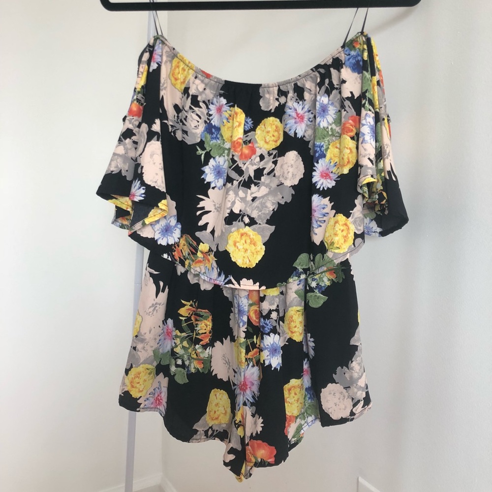 Off the Shoulder Floral Romper